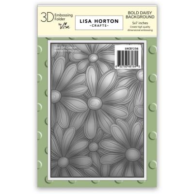 Lisa Horton Crafts 3D Embossing Folder - Bold Daisy Background